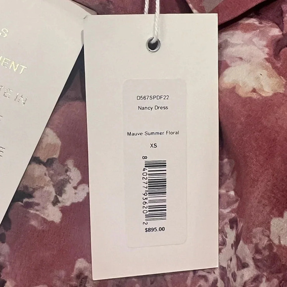 NWT CAROLINE CONSTAS Nancy Floral Silk Puff-Sleeve Maxi Dress Ex Small Authentic - Picture 16 of 16